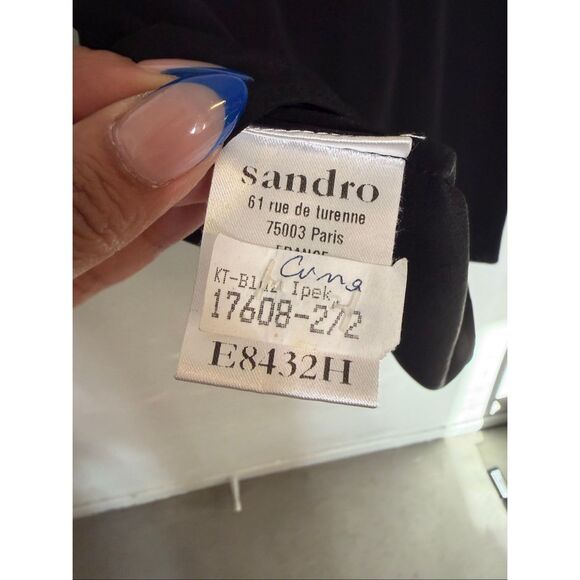 Sandro Silk Peter Pan Collar Top - Picture 6 of 7